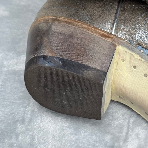 JB Dillon Womens 9 Cowboy Boots Metallic Silver Blue Rhinestone Festival Western - Picture 12 of 15